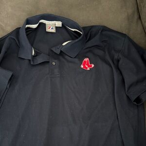 Majestic Red Sox logo Polo